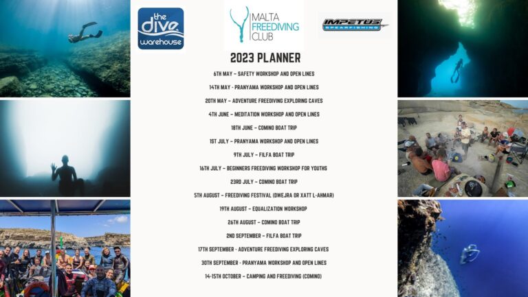 Malta Freediving Club issues season planner